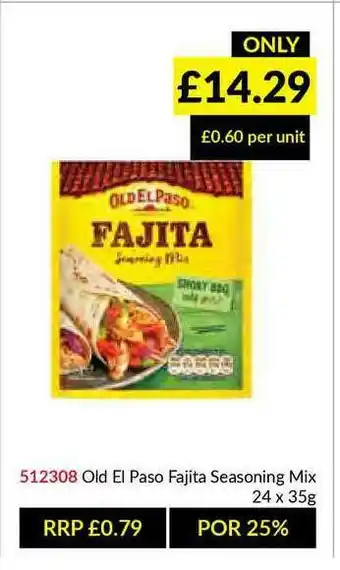 Musgrave MarketPlace Old El Paso Fajita Seasoning Mix offer
