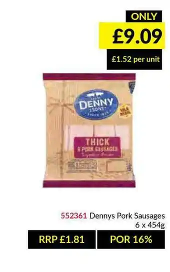 Musgrave MarketPlace Dennys Pork Sausages offer