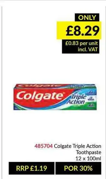 Musgrave MarketPlace Colgate Triple Action Toothpaste offer