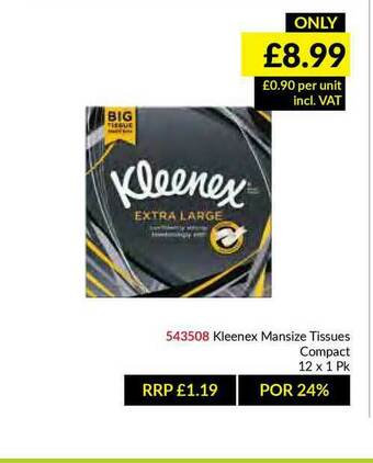 Musgrave MarketPlace Kleenex Mansize Tissues Compact offer