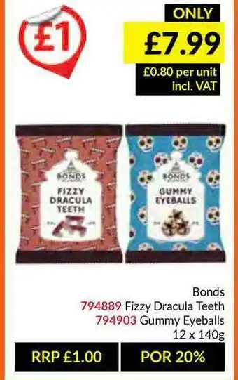 Musgrave MarketPlace Bonds Fizzy Dracula Teeth, Gummy Eyeballs offer
