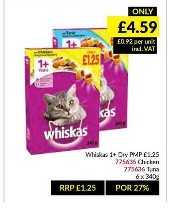 Musgrave MarketPlace Whiskas 1+ Dry offer