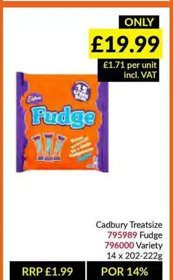 Musgrave MarketPlace Cadbury Treatsize Fudge offer