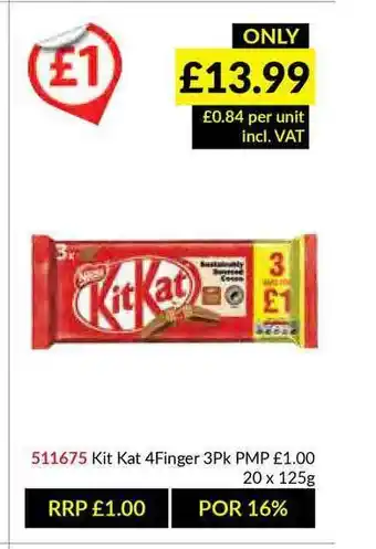 Musgrave MarketPlace Kit Kat 4finger 3pk offer