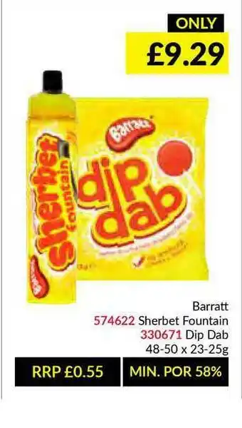 Musgrave MarketPlace Barratt Sherbet Fountain, Dip Dab offer