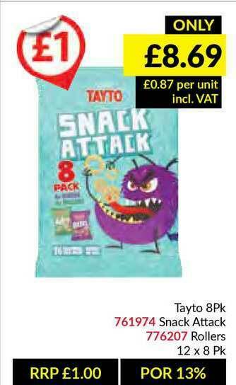 Musgrave MarketPlace Tayto 8pk Snack Attack offer