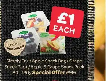 Spar Simply Fruit Apple Snack Bag offer