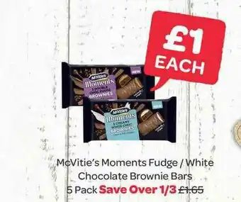 Spar Mcvitie's Moments Fudge -white Chocolate Brownie Bars offer