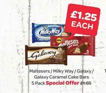 Spar Maltesers-milky Way - Galaxy-galaxy Caramel Cake Bars offer