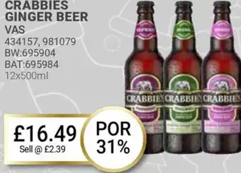 Bestway CRABBIES GINGER BEER offer