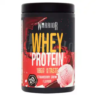 Asda Warrior whey protein strawberry creme flavour offer