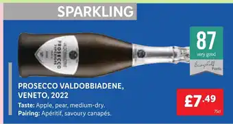 Lidl PROSECCO VALDOBBIADENE, VENETO, 2022 offer