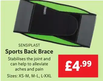 Lidl SENSIPLAST Sports Back Brace offer