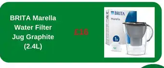 Morrisons BRITA Marella Water Filter Jug Graphite (2.4L) offer