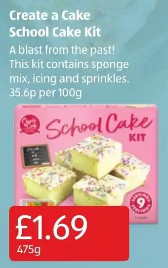 Aldi Create A Cake School Cake Kit 475g offer
