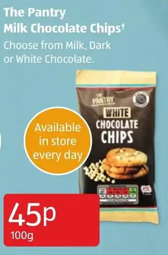 Aldi The Pantry Milk Chocolate Chips 100g offer