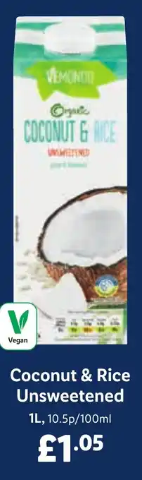 Lidl Coconut & Rice Unsweetened 1L offer