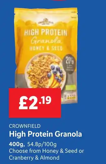 Lidl CROWNFIELD High Protein Granola offer