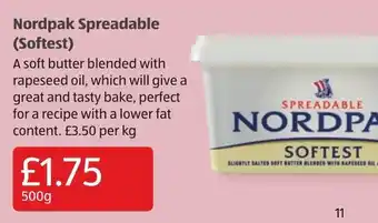 Aldi Nordpak Spreadable (Softest) 500g offer