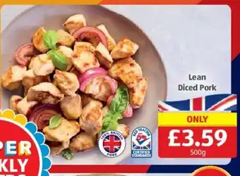 Aldi Lean Diced Pork offer