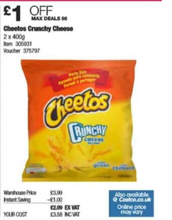 Costco Cheetos Crunchy Cheese offer