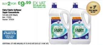 Costco Fairy Fabric Softener Super Concentrate offer