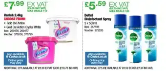 Costco Vanish 2.4Kg Or Dettol Disinfectant Spray offer