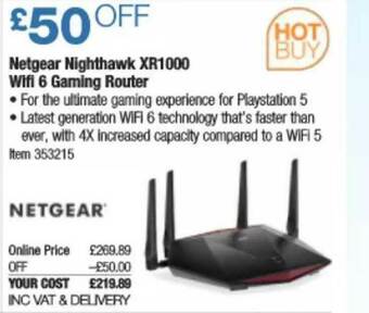 Costco Netgear Nighthawk XR1000 Wifi 6 Gaming Router offer