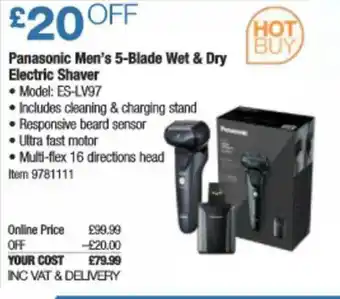 Costco Panasonic Men's 5-Blade Wet & Dry Electric Shaver offer