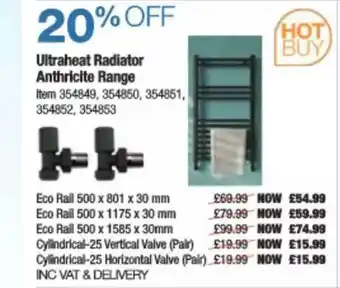 Costco Ultraheat Radiator Anthricite Range 20% Off offer