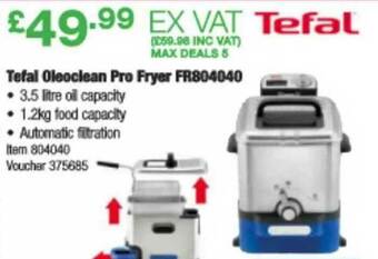 Costco Tefal Oleoclean Pro Fryer FR804040 offer