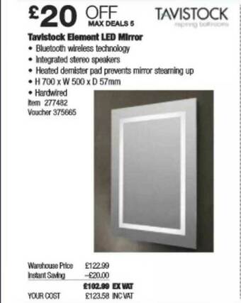Costco Tavistock Element LED Mirror offer
