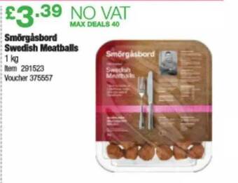 Costco Smörgåsbord Swedish Meatballs offer