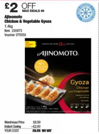 Costco Ajinomoto Chicken & Vegetable Gyoza offer