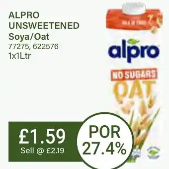 Bestway ALPRO UNSWEETENED Soya/Oat offer