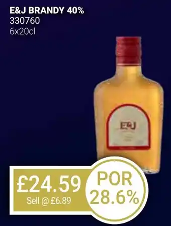 Bestway E&J BRANDY 40% offer