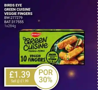 Bestway BIRDS EYE GREEN CUISINE VEGGIE FINGERS offer