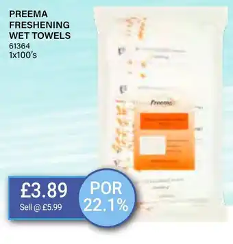 Bestway PREEMA FRESHENING WET TOWELS offer
