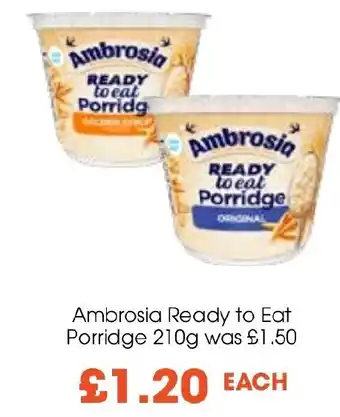Centra Ambrosia Ready to Eat Porridge 210g offer