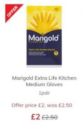 Morrisons Marigold Extra Life Kitchen Medium Gloves 1 pair offer