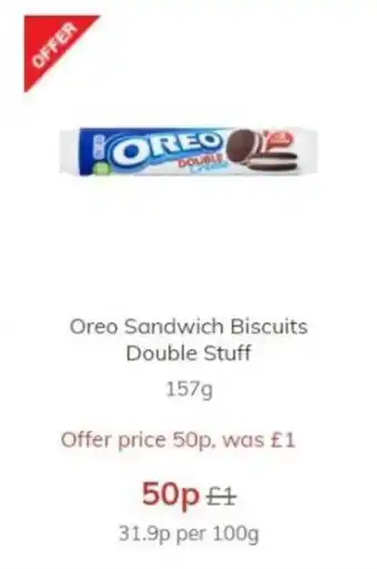 Morrisons Oreo Sandwich Biscuits Double Stuff 157g offer