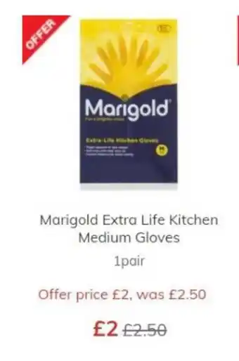 Morrisons Marigold Extra Life Kitchen Medium Gloves 1 pair offer
