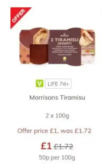 Morrisons Morrisons Tiramisu 2 x 100g offer