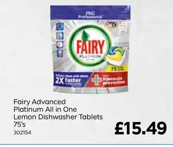 Bestway Fairy Advanced Platinum All in One Lemon Dishwasher Tablets 75's offer