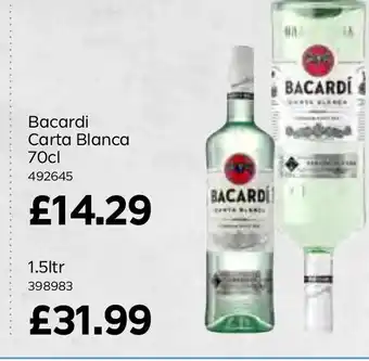 Bestway Bacardi Carta Blanca 70cl offer