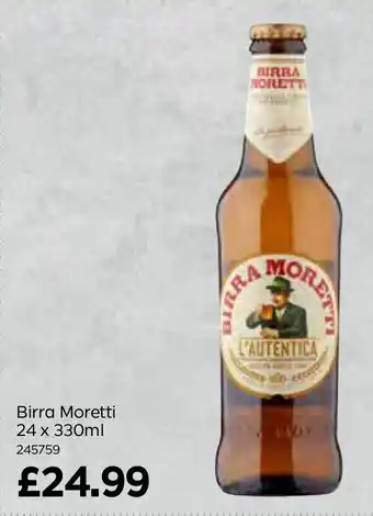 Bestway Birra Moretti 24 x 330ml offer