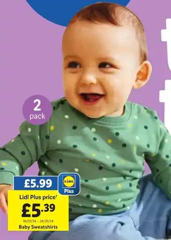 Lidl Baby Sweatshirts offer