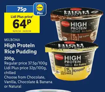 Lidl MILBONA High Protein Rice Pudding offer