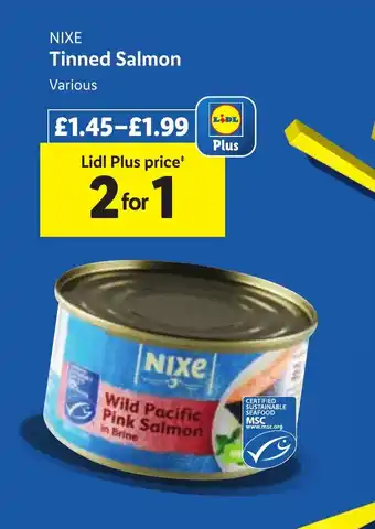 Lidl NIXE Tinned Salmon offer