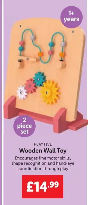 Lidl PLAYTIVE Wooden Wall Toy offer